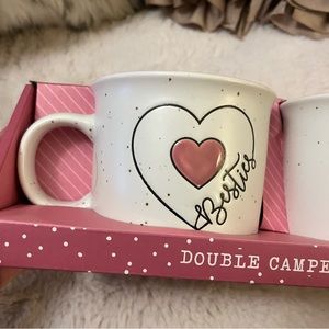 Sheffield Besties Heart Double Camper Coffee Mug Set New With Tag